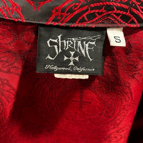 Shrine Shirt Goth Red Black Victorian Rock Size S - Picture 1 of 7